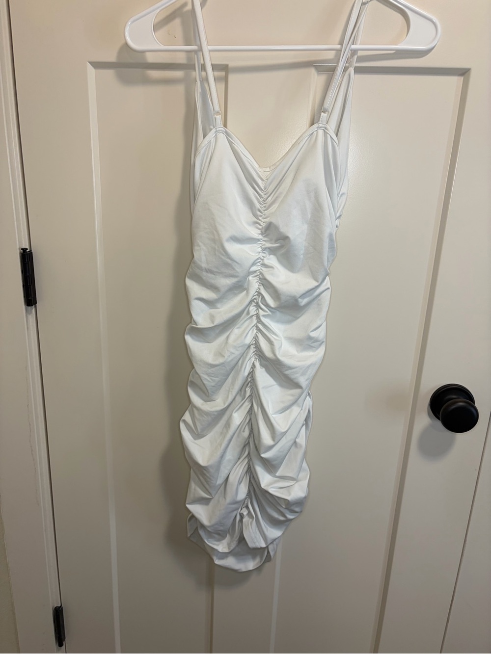 BodyCon White Ruched Slip Dress size 8